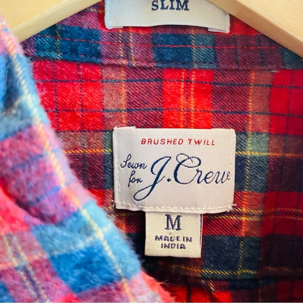 J. Crew Casual Brushed Twill Button Down Plaid Shirt